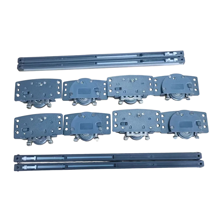 Popular Modern Aluminum Alloy Wardrobe Sliding Door System 2 Doors 8 Rollers with 4 Pcs of Damper