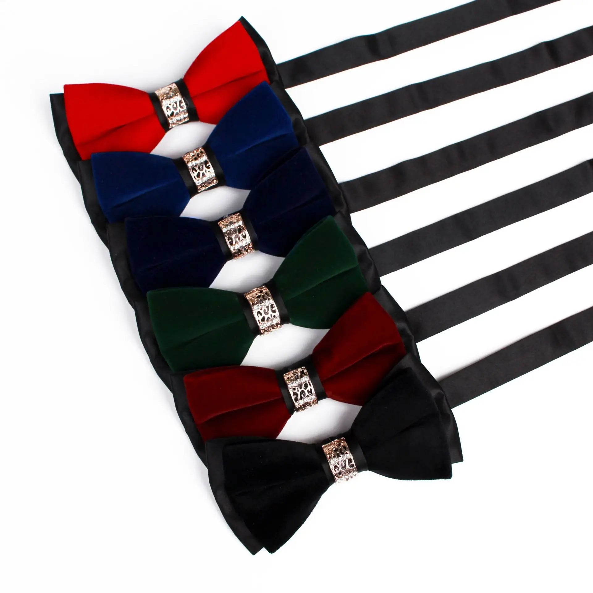 Wholesale Black Wedding Fashion Men's Bowtie Large Velvet Polyester Bow Tie