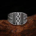 Wholesale Unisex Retro Trend 925 Sterling Silver Woven Pattern Ring Black Onyx Diamond Zircon Pearl Personalized Thai Silver