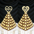 Wholesale Wooden Chocolate Display Stand 7 Tier Heart Shaped for Wedding Party Decor and Home Decoration Dropshipping