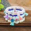 New Hot Selling Multicolored Bohemian Vacation Style Colorful Layered Beaded Bracelet Set for Lady