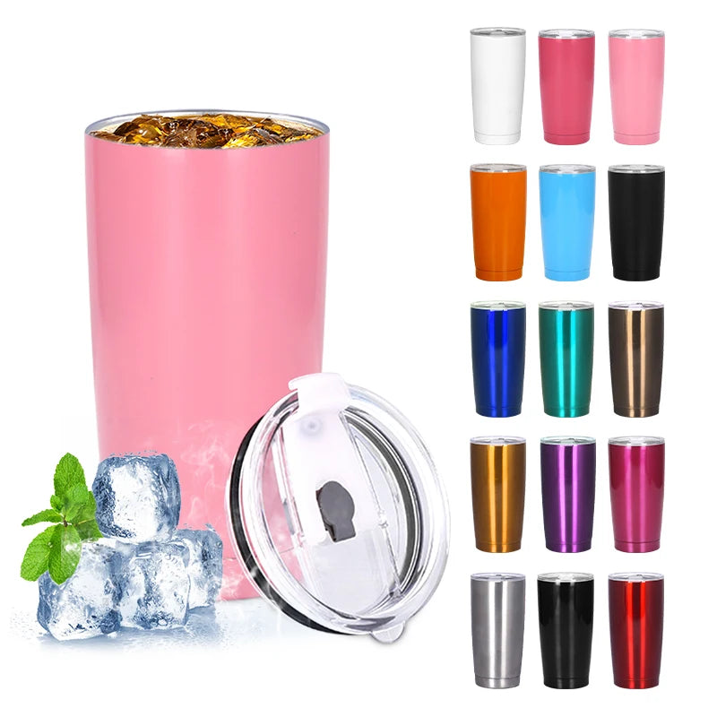 Custom logo New 20oz Double Wall Stainless Steel Vacuum Insulated Coffee Cup Sustainable Travel Mug Regular Car Tumbler
