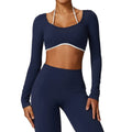 Skinless Quick Dry Back Yoga Top Long Sleeve Running T-shirt Long Sleeve Fitness Wear 8605
