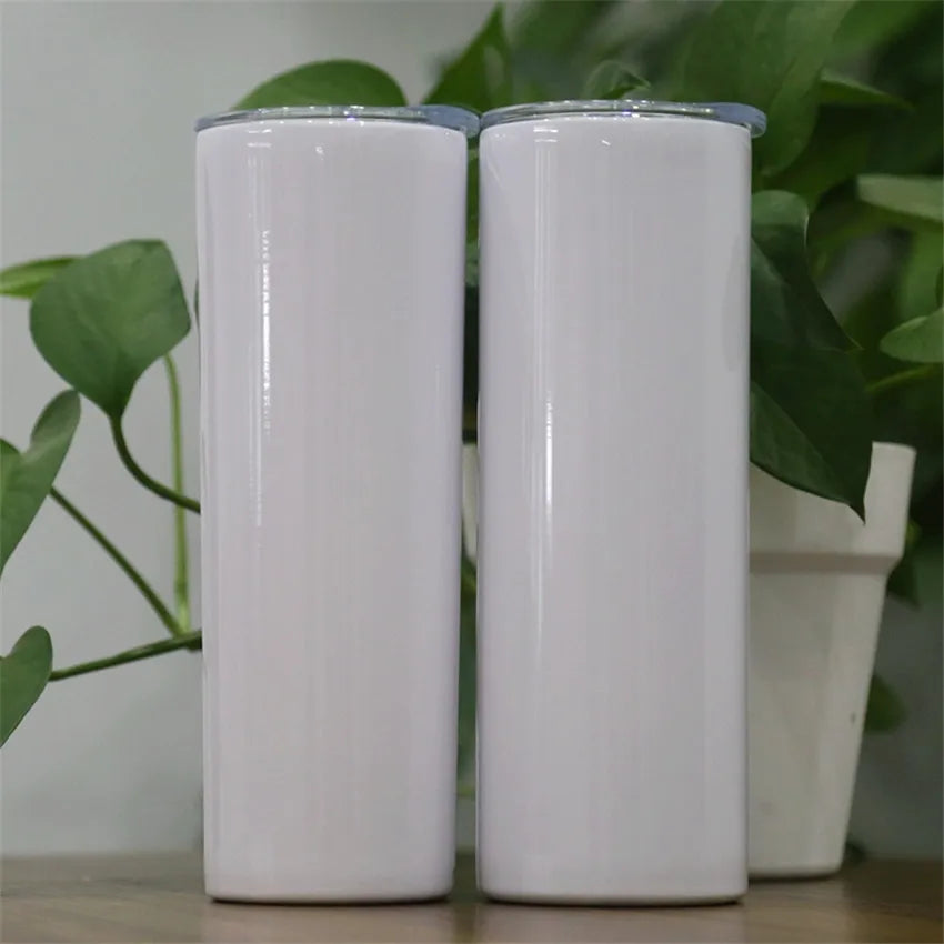Best Selling Double Wall Insulated Vacuum Sublimation Blanks Stainless Steel 20 oz Straight Skinny Tumblers With Lid and Straw