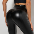 2023 New Arrival Ladies's Leather Trousers Gym Fitness Sportswear Yoga Leggings High Waist Sexy Peach Butt for Women Hot Sale