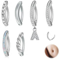 Gaby New Simple Belly Rings Stainless Steel Diamond Silver Plated Belly Piercing Belly Button Ring Wholesale Piercing Jewelry