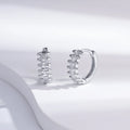 Wholesale Earrings Jewelry Rhodium Plated Cubic Zirconia Spike Huggie 925 Sterling Silver Fine Jewelry Earrings