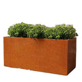 2mm Thickness Rectangular Corten Steel Nursery Garden Flower Pot Nordic Style Hand Carved Finish Eco-Friendly Heat-Resistant for MegaBDM