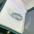 Silver 925 Original 0.5 Carat Round Brilliant Cut Diamond Test Past D Color Moissanite Wedding Ring for Women Gift Fine Jewelry
