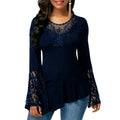 RNSHANGER Solid Lace T-shirt Tops for Women Long Sleeve Y2k Crop Clothes Pullover Tee Shirt Korean Female Elegant Lady T Shirts