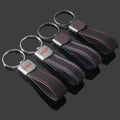 Customized Promotional Metal and Genuine Leather Strap Sublimation Car Logo Keychain Keyring
