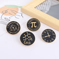 Wholesale Black Chemical Science Biological Mathematics Symbol Enamel Badges Custom Logo Brooch Lapel Pins