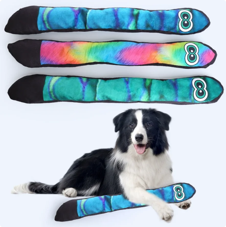 Eco-Friendly Tough Plush Squeaky Dog Toy Snake Pet Toys Dogs Chew Toys for Dog