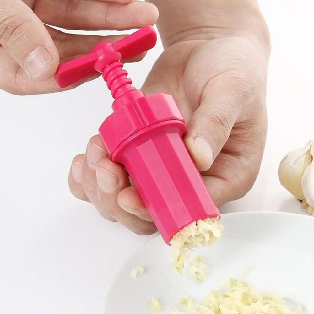 HelloWorld Practical Kitchen Cooking Tools Garlic Press Crusher Presser Screw Squeeze Peeler Garlic Crusher Random Color