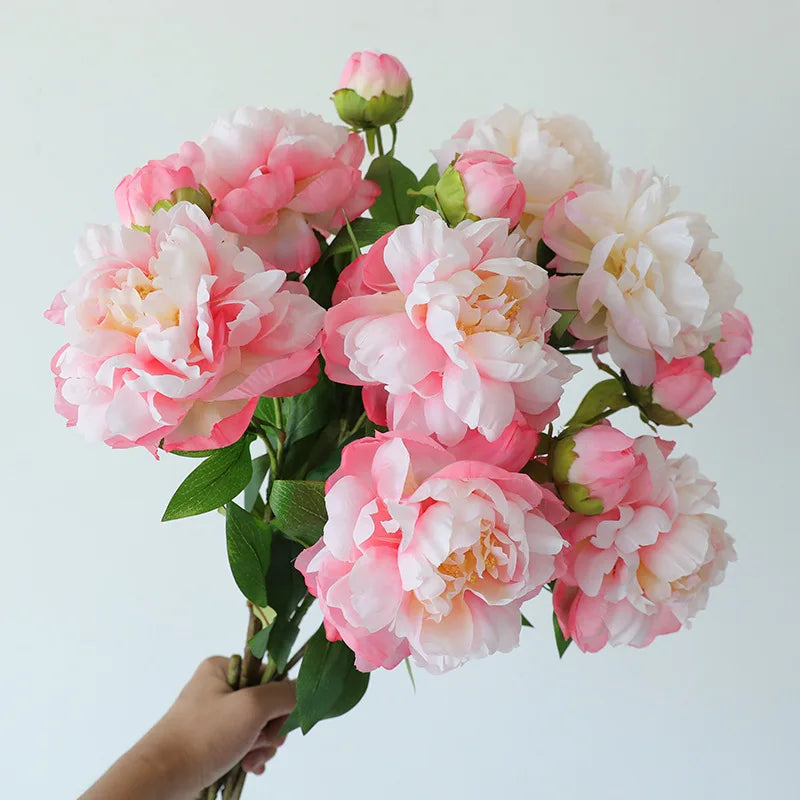 SF High Quality Silk Flowers Sanskrit Peony Artificial Fake Flower Simulated Single Branch for Home Wedding Easter Decorations