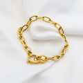 Non Tarnish Waterproof Gold Plated Jewelry OT Buckle Paper Clip Link Chunky Chain Stainless Steel Bracelet