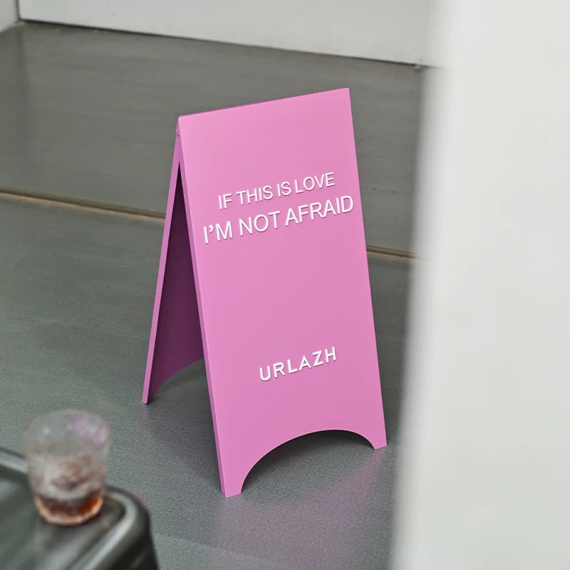 Creative Metal Floor Standing Sign Foldable Design High-end and Simple Shop Entrance Double-sided Content Display