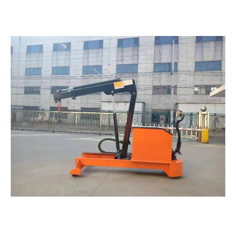 Fully Electric Hydraulic Mobile Floor Crane 2Ton 2M Single Arm Crane Jib Portable Lifting Crane