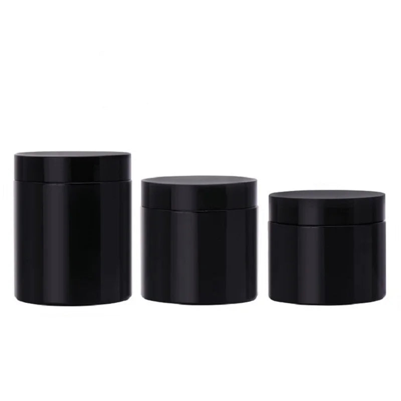 Black Pot PET Plastic Jar 250ML 200ML 150ML 120G 100G Container Cosmetic Powder Cream Beauty Wax Packaging Empty Bottle