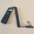 Equipment Accessories Black Keyring Cord Spring Safety Strap with D-Ring Keeper Anti-Lost Elastic Coil for Belt or MOLLE