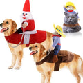 Wholesale Christmas Pet Dog Funny Costume Christmas Clothes Coat Horseman Apparel West Cowboy Christmas Santa Dog Pet Costume