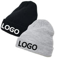 Cheap Custom Logo Winter Warm Hats Cold Weather Thick Black Thermal Acrylic Insulated Fleece Lined Knit Beanie Hats Tuque