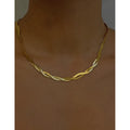 316L Stainless Steel Double Layered Snake Chain Necklaces Twisted 18K Gold Plated Necklace INS Hot Hip Hop Minimalist Jewelry