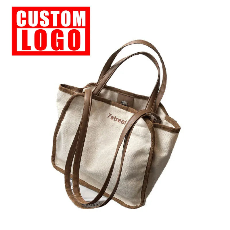 Custom logo Tote Bag Women's New Simple Portable Large Capacity Shoulder Bag