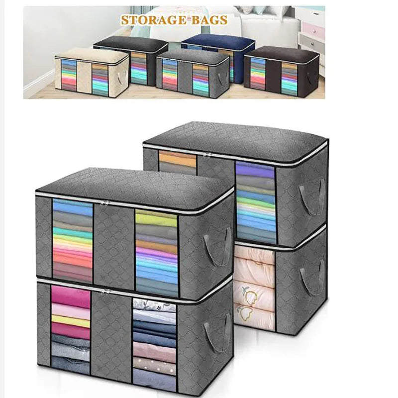 400812 Large 90L Ziplock Bag Storage Organizer Closet Organizers and Storage Clothes Foldable Storage Bins