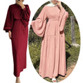 Muslim Modest Dress Chiffon Lantern Sleeve Abaya Dubai Robe Prayer Clothes Sadui Moroccan Long Gown African Dresses
