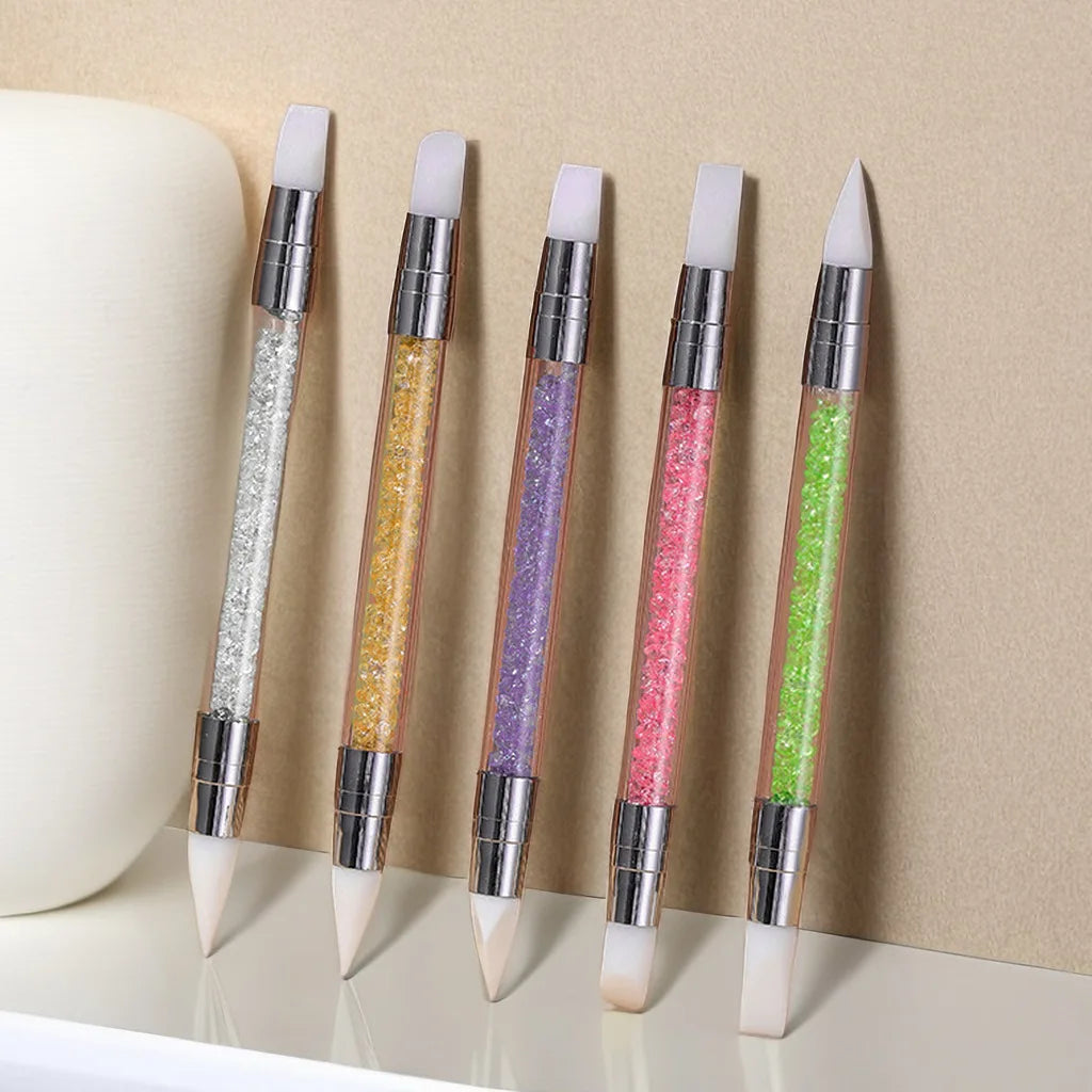 BIN Hot Selling 5pcs/set Nail Art Pen Double Head Single Silicone Pen Set Silicon Nail Dotting Embossing Pen