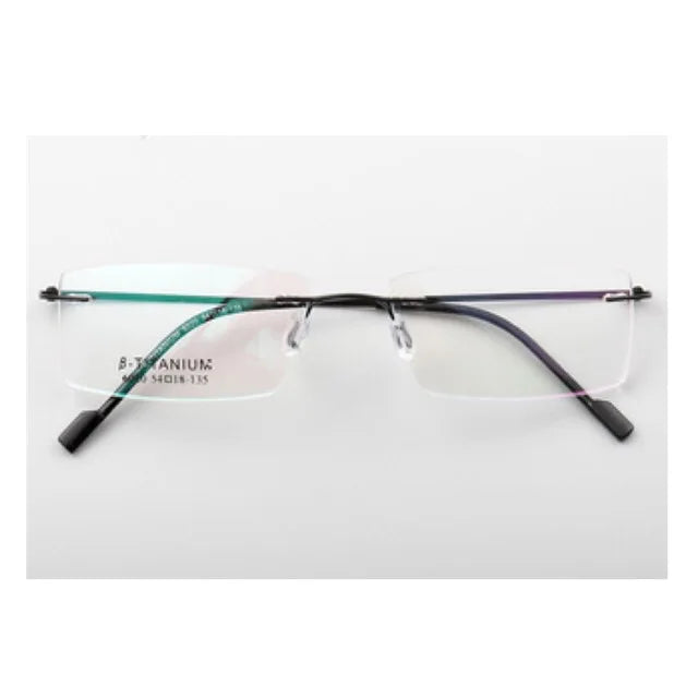 YOUTOP 6020 Stainless Super Light Bomb Small Square Rimless Glasses Frames Optical Anti Blue Ray for Reading All Face