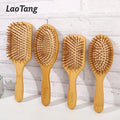 Custom Large Oval Wooden Hair Brush for Women Natural Organic Eco-Friendly Logo Cushion Paddle Vent Scalp Massaging Scalp