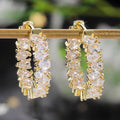 CAOSHI New Fashion Gold Silver Color High Quality Cubic Zirconia Circle Pear Cut Round Hoop Earring for Women Girl