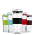 400ml New Style Large Capacity Silicone Sleeve Double Wall Glass Water Bottle Cup High Borosilicate Glass Juice and Milk