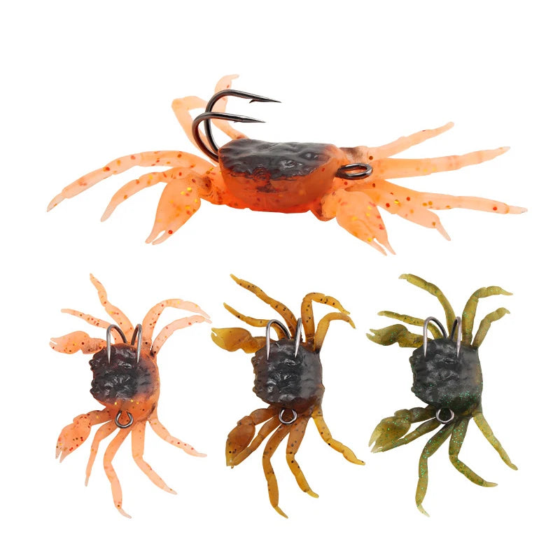 Realistic 13cm/33.5g Bio-Imitation Crab Soft Bait Artificial Fishing Lures Long Cast Sinking for Saltwater Freshwater Bass