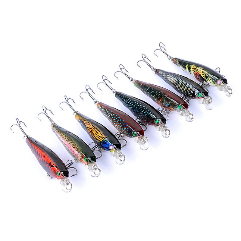 7.5CM/8G Fishing Lure Painted Coating Bait  Mino Fishing Bionic Bait Lead Fishing Lure Tilapia