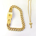 Key and Lock Jewelry Sets Necklace Couple Stainless Steel Bracelet Jewelry Set
