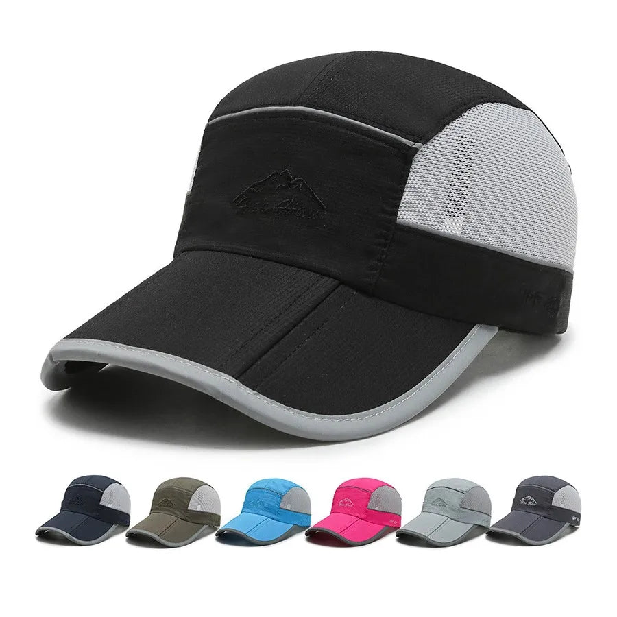 Wholesale Quick Dry Mesh Multi Panel Hat Polyester Cotton Outdoor Foldable Sun Baseball Sport Hats Caps