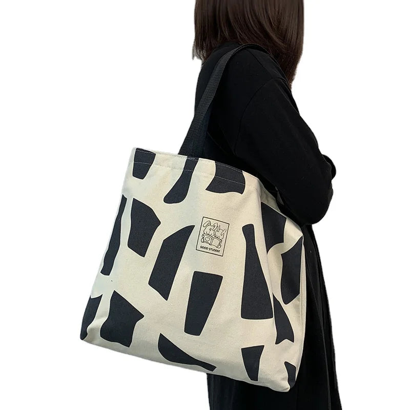 Latest Design Waterproof Casual Travel Beach Female Tote Large Canvas Simple Texture Shoulder Bag