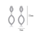 Korean Brass with Silver Plated Geometric Oval Dangle Drop Statement Earrings Women Popular Manufacturer Supplier