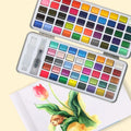 Wholesale 50/72/90 Tin Box Gouache Paint Brush Soild Watercolor Paint Set