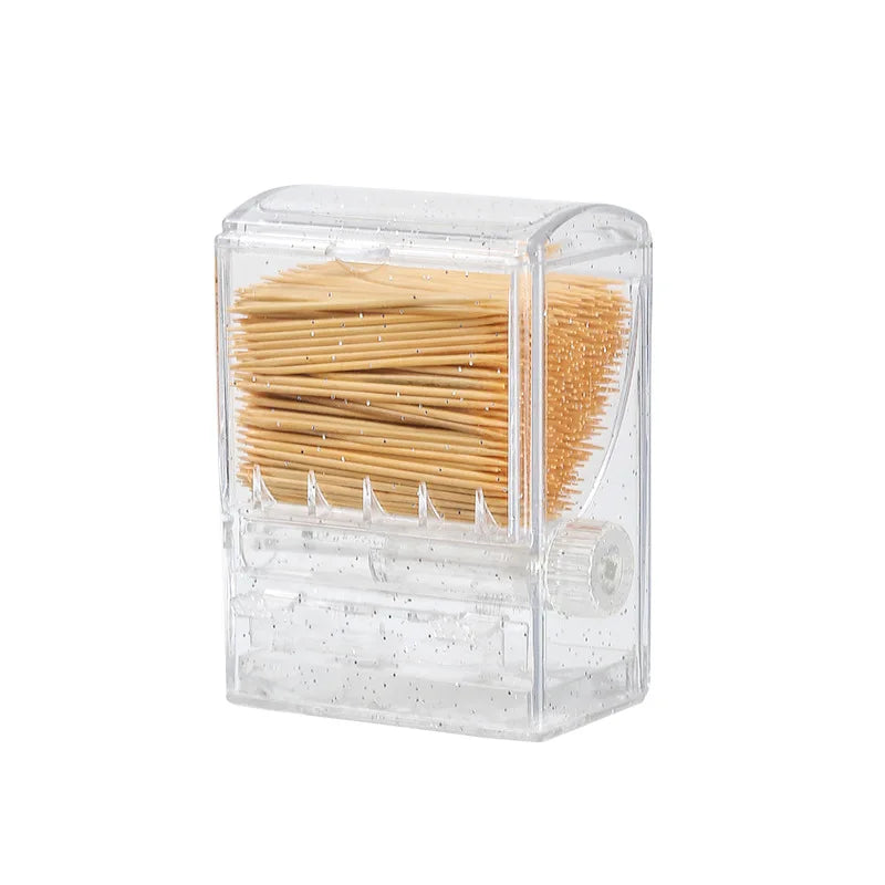 Creative Restaurant Clean Toothpick Dispenser Clear Acrylic Toothpick Holder Automatic Toothpicks Box for Table Kitchen
