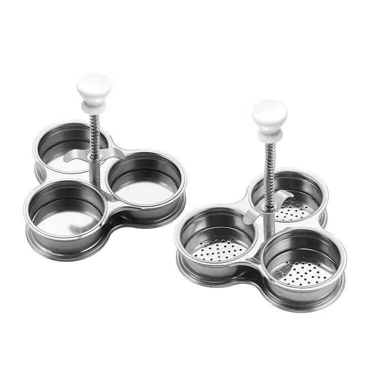 Three Grid Microwave Egg Cooker Steamer Boiler Kitchen Accessories Metal Egg Poachers Tools Basket Egg Steamer
