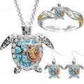 Turtle Earring Ring Necklace Set Hot Selling Jewelry Set European and American Fashion Luxury Trend Jewelry