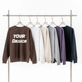 High Quality 440GSM French Terry Plain Sweatshirt Custom Embroidered Logo Men Oversize Crewneck Cotton Sweatshirt