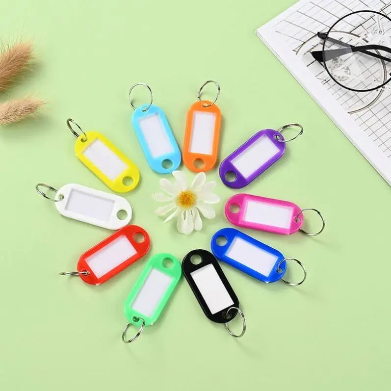 Classification Key Tags Card Key Chains Sturdy Plastic Key Label Name Luggage Tag Multicolor Optional Custom Labels KeyRing Card