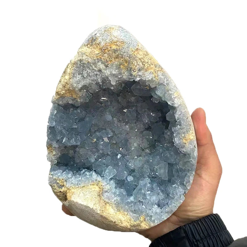 Wholesale Natural Rough Stone Healing Blue Celestite Cluster Raw Blue Celestite Geode for Decoration
