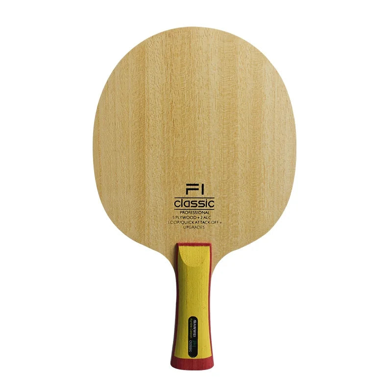 Sanwei Classic Professional Carbon Fiber 7-Ply Table Tennis Racket Blade Pimples Rubber Horizontal Grip Durable Design 3-Piece