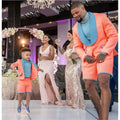 Summer Men Suits With Short Pants Tuxedos 2 Pieces Wedding Groom Blazer Father and Son Suit Sets Prom Party Custom Made Slim Fit